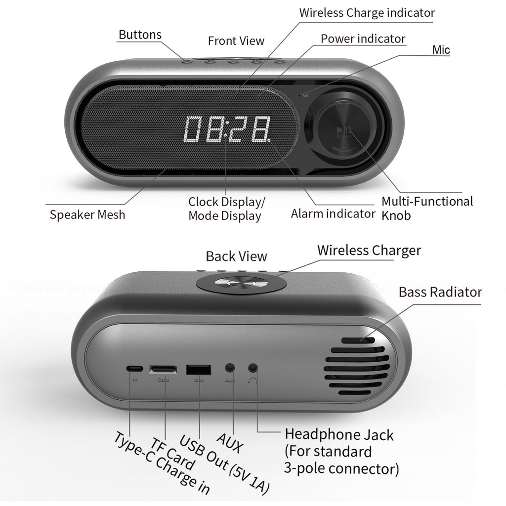 Bedside Wireless Charging Audio Wireless Charger Bluetooth Speaker by Anker