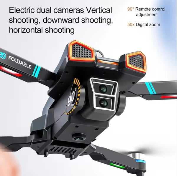 A18 MAX Drone] High-definition Electrically Adjustable Dual Cameras, Equipped With A 4.5-inch Screen, Obstacle Avoidance Function, 360-degree Roll, Foldable Design, Dual Batteries | Brushless Motor, G by Tech-Home Store