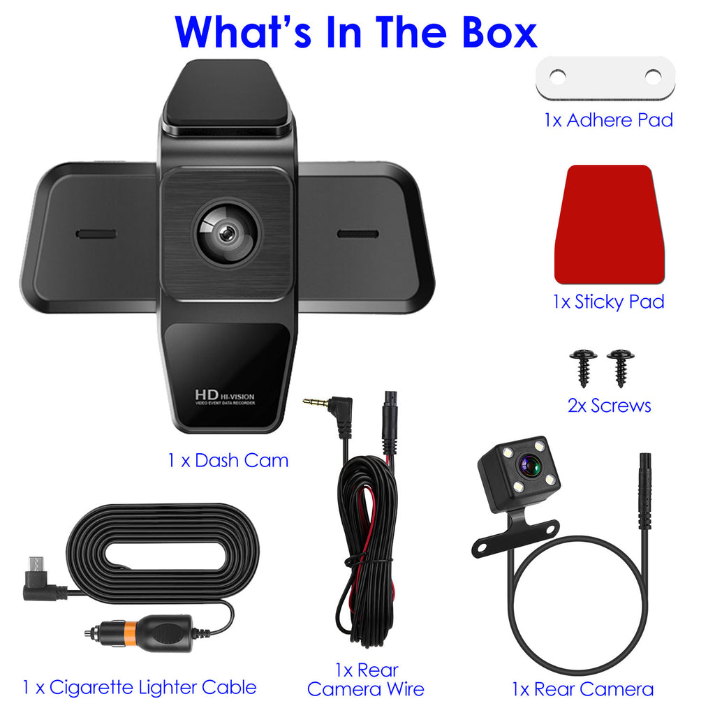 1080P FHD 3 Channel WiFi Dash Cam 170 Degree Wide Angle Triple Car Camera With IR Night G Sensor Motion Detection Loop Recording App Control Support 128G Max by Tech-Home Store