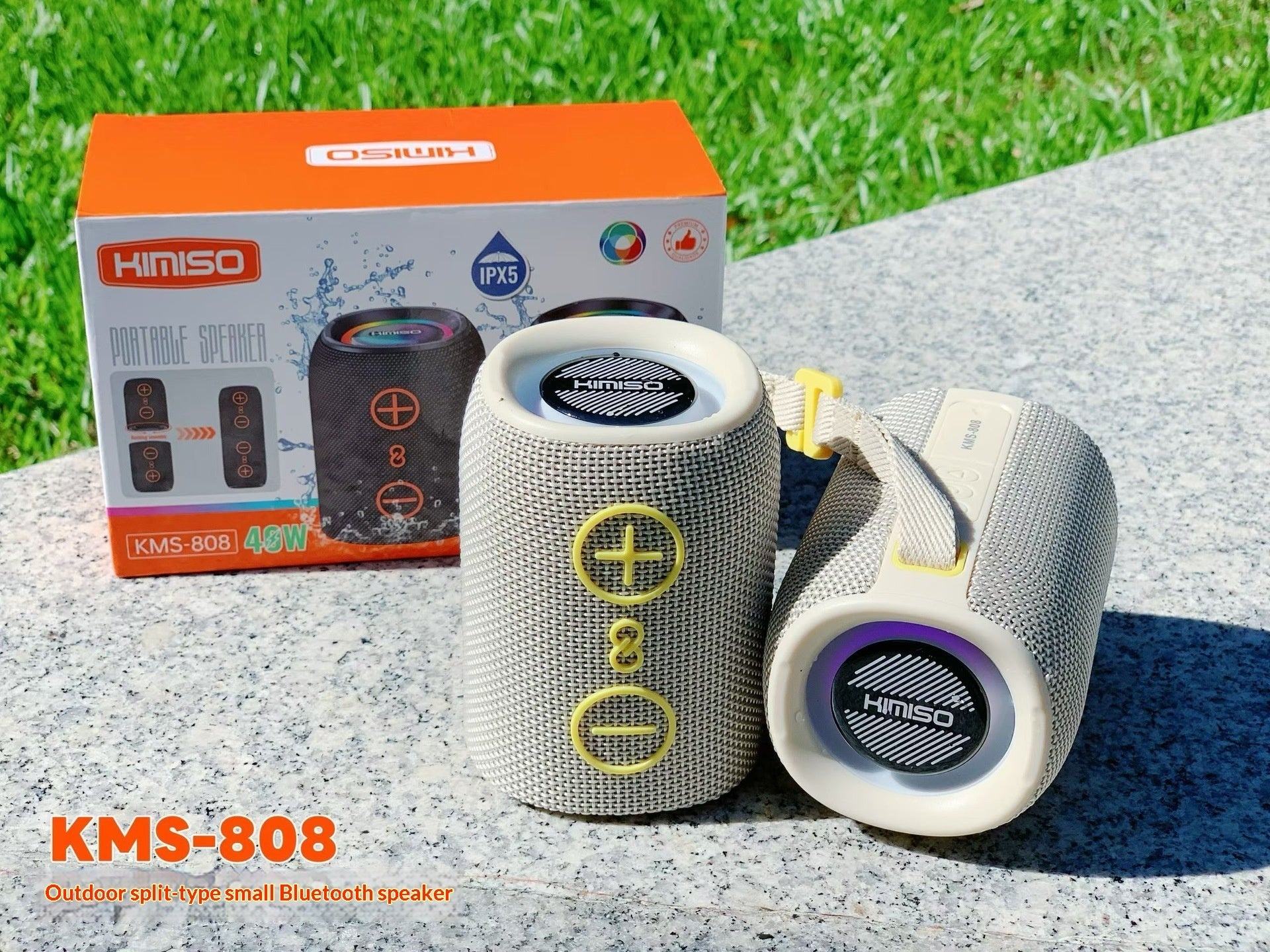 Two-in-one Split-unit Audio System Detachable Cylindrical Bluetooth Speaker With Dazzling Colorful Subwoofer by Tech-Home Store