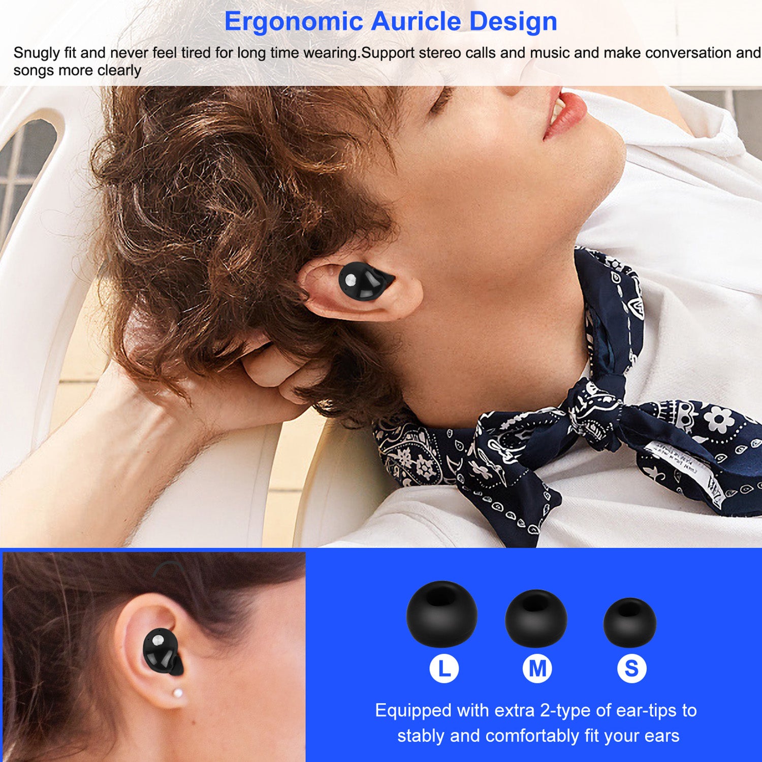 TWS True Wireless V4.2 Earbuds IPX4 In-ear Stereo Earphone Hands-free Deep Bass Earpiece With Mic Magnetic Charging Case 30Hrs Single Earbud Work Time Driving Business by Tech-Home Store