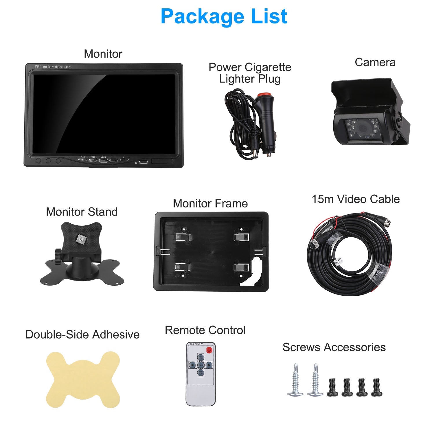 7In Screen Backup Camera System Vehicle Rear View Monitor Kit IP67 Waterproof Car Parking Reverse System With Night Vision For Car Trunk Van SUV by Tech-Home Store