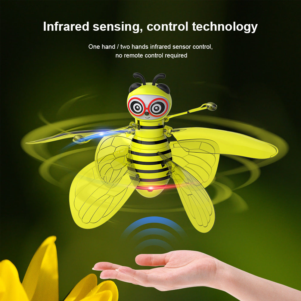 Mini Flying Ball Bee Toys - Rc Infrared Induction Drone Helicopter With Shinning Gesture Sensing Bee Flying Vehicle by Anker