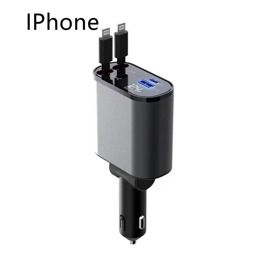 Metal Car Charger 100W Super Fast Charging Car Cigarette Lighter USB And TYPE-C Adapter by Tech-Home Store