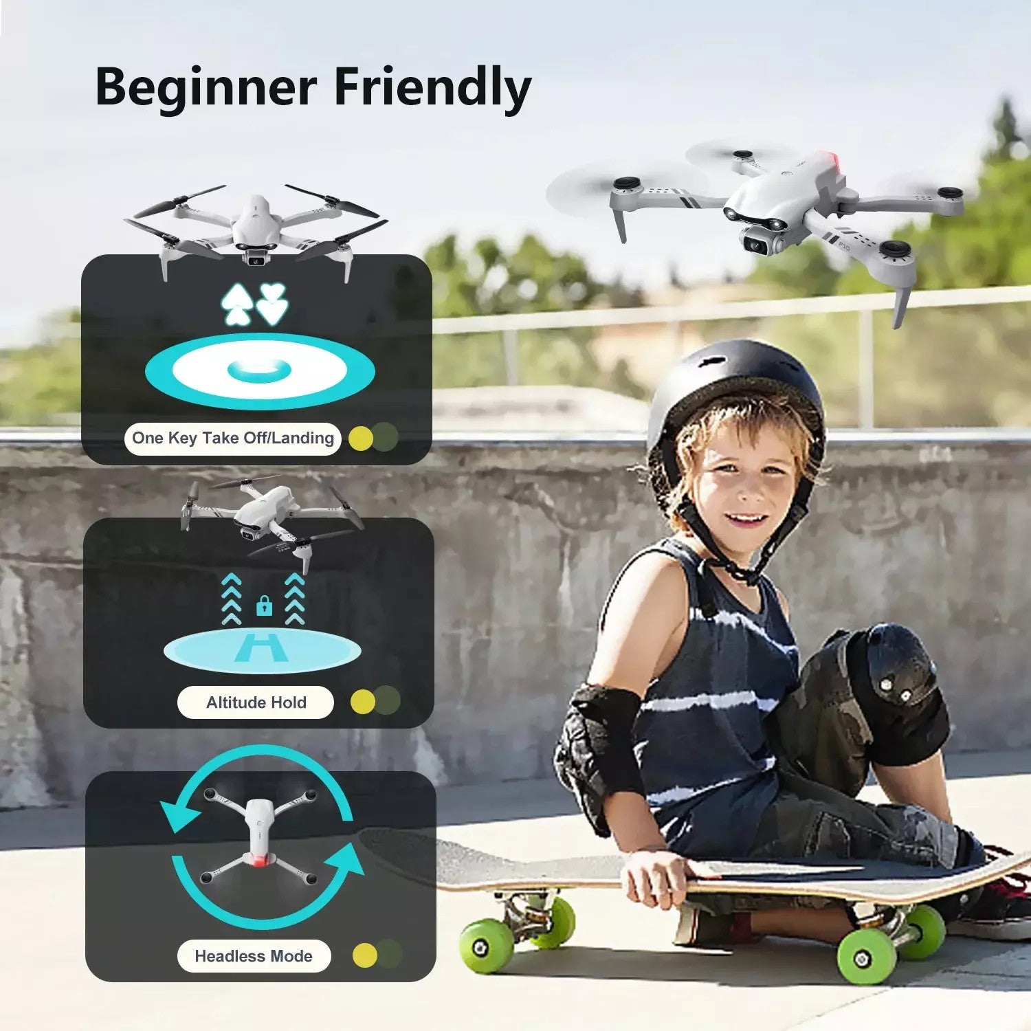 F10 Foldable Drone With Camera For Adults,1080P HD FPV Live Video RC Quadcopter by Tech-Home Store