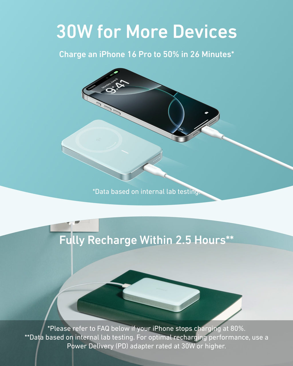 Anker MagGo Power Bank 10K Slim - Fast Magnetic Wireless Charging for iPhone 12–15 and More by Anker