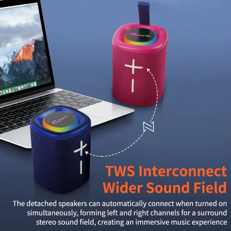Cyboris S18 2 In 1 Magnetic Split Bluetooth Speaker Waterproof - 360 Surround Sound Or Left Right Stereo by Tech-Home Store