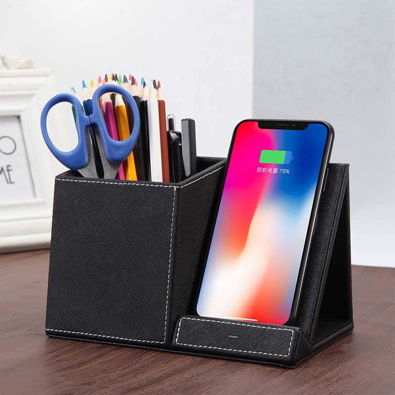 Leather Pen Holder Wireless Charger Wireless Phone Charger And Pen Holder Fast Charging Phone by Tech-Home Store