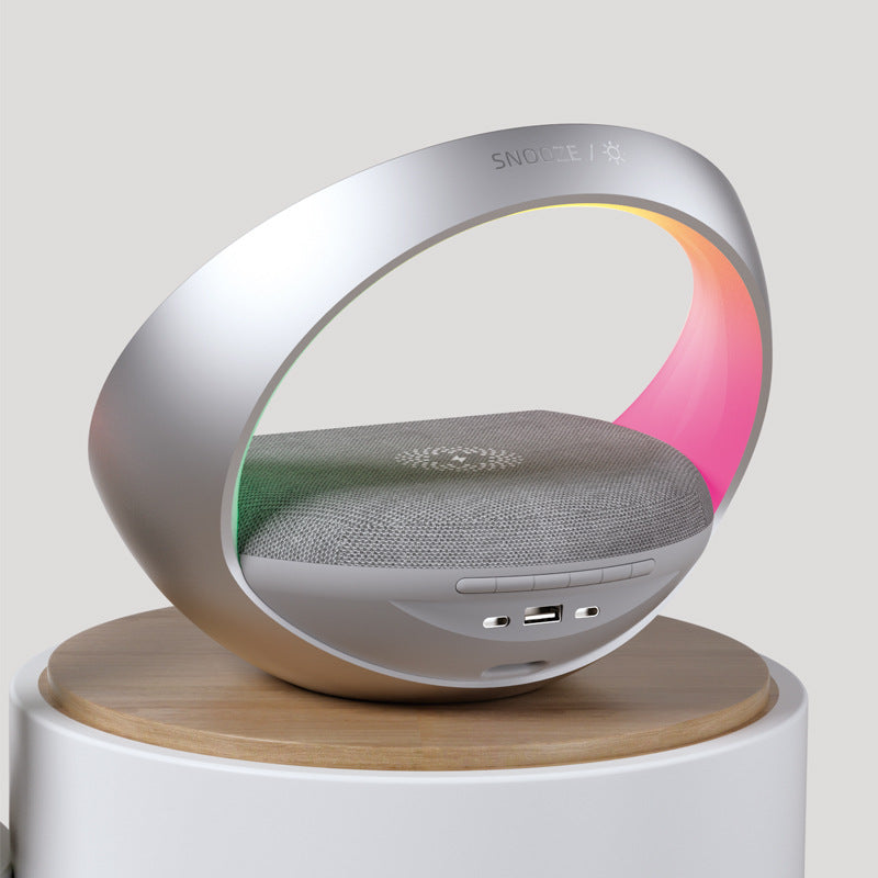 Multifunctional Wireless Charger Clock Wake-up Light Bluetooth Speaker by Tech-Home Store