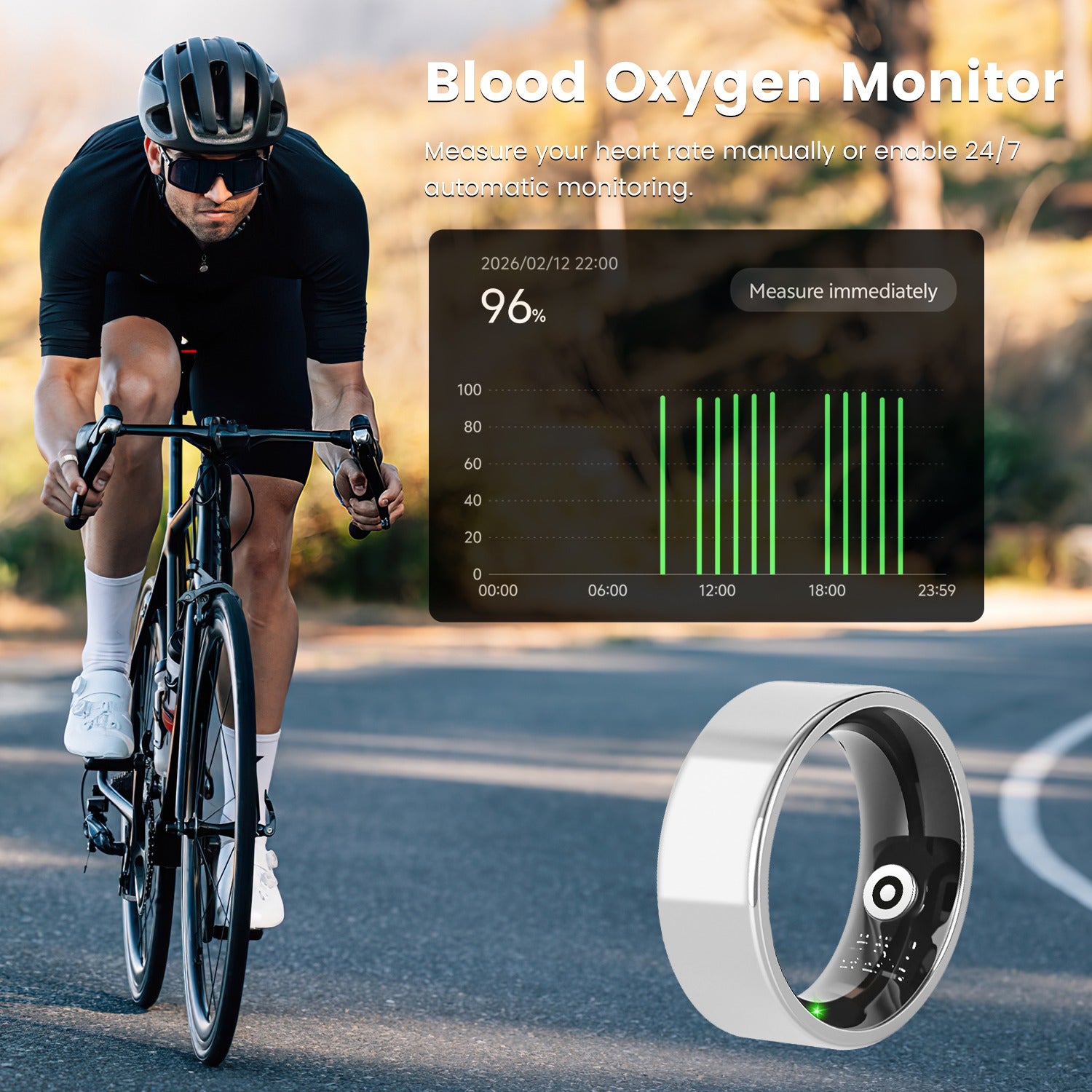 Smart Ring Health Tracker Fitness Sleep Stress HRV Tracker With Charging Case by Tech-Home Store