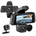 1080P FHD 3 Channel WiFi Dash Cam 170 Degree Wide Angle Triple Car Camera With IR Night G Sensor Motion Detection Loop Recording App Control Support 128G Max by Tech-Home Store