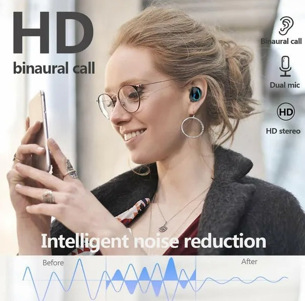 Bluetooth 5.1 Headset TWS Wireless Earphones Mini Earbuds Stereo Headphones IPX7 by Tech-Home Store