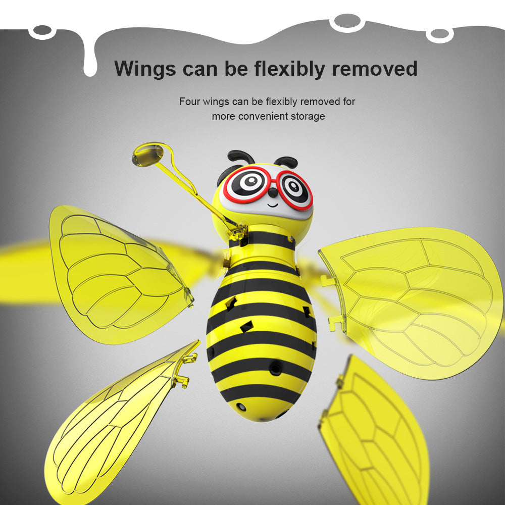 Mini Flying Ball Bee Toys - Rc Infrared Induction Drone Helicopter With Shinning Gesture Sensing Bee Flying Vehicle by Anker