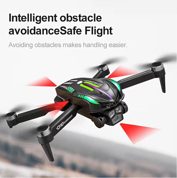 D10 Remote Control Obstacle Avoidance Drone, Gradient Flow Technology, Integrated Four-Directional Obstacle Avoidance System, Brushless Motor And Optical Flow Electronic Speed Controller by Tech-Home Store