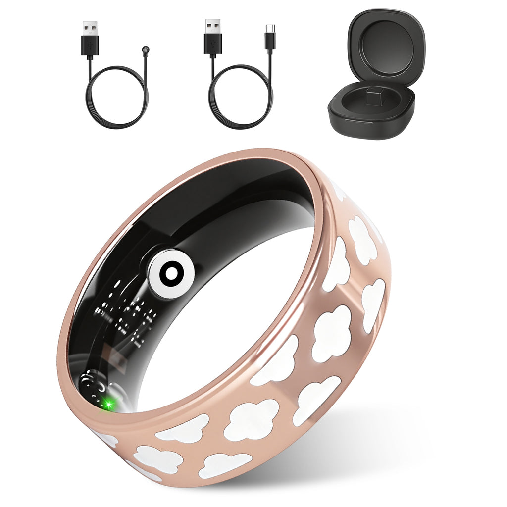 PulseForge Smart Ring Health Tracker - Round the Clock Heart Rate Sleep SpO2 HRV Stress Monitoring with Charging Case by Tech-Home Store