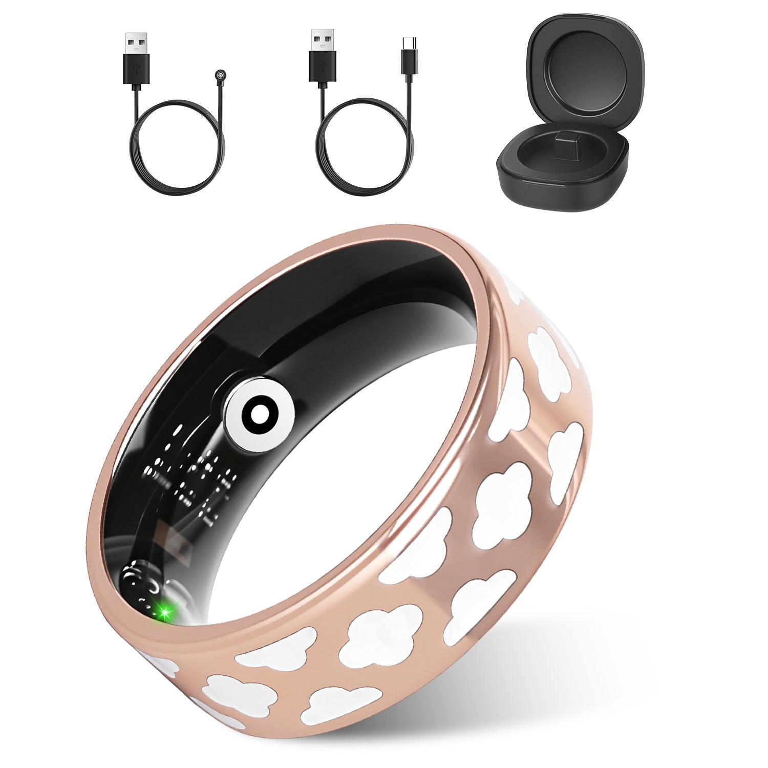 PulseForge Smart Ring Health Tracker - Round the Clock Heart Rate Sleep SpO2 HRV Stress Monitoring with Charging Case by Tech-Home Store