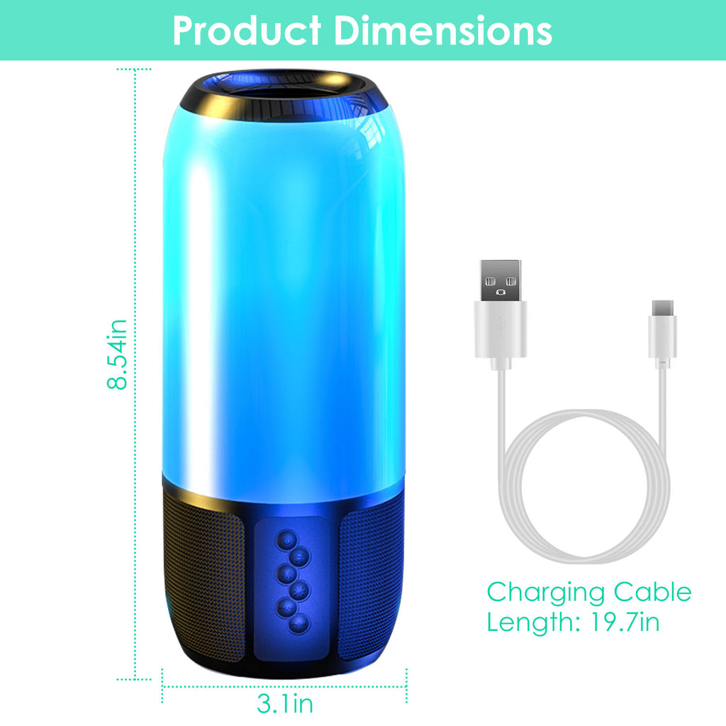 NovaSound Wireless Portable Bluetooth Speaker - 360 Degree Stereo Sound Dual 5W Drivers And 6 Color Changing Lights by Tech-Home Store