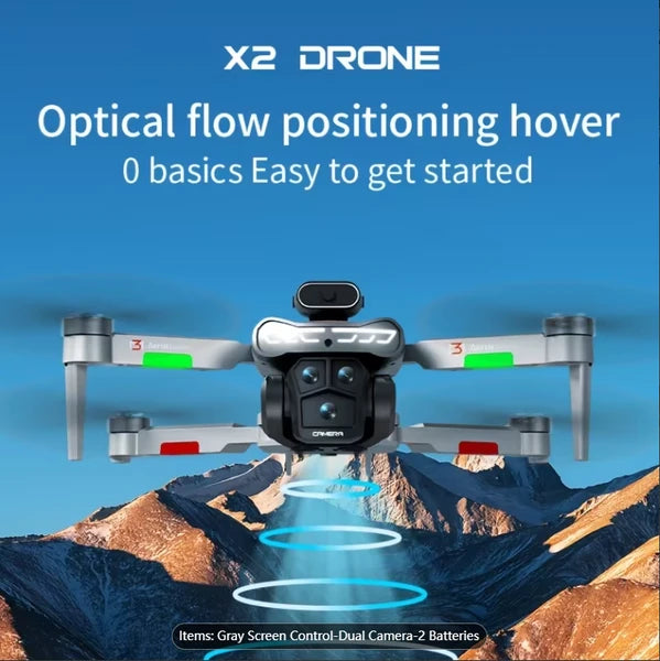 Smart Flight Aerial Photography X2 Drone - Dual Camera System with Brushless Motors for Stable Cinematic Footage by Tech-Home Store
