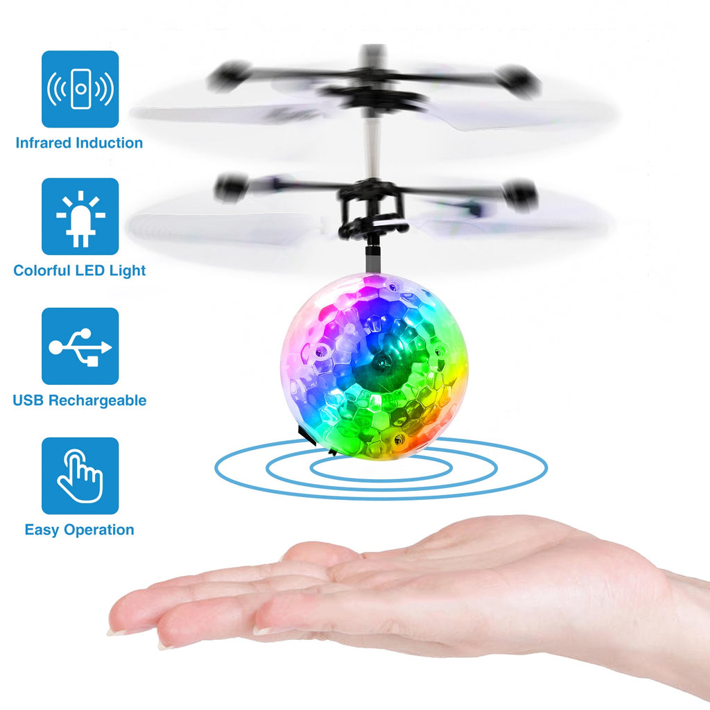 RC Flying Balls Electric Infrared Induction Drone Helicopter Ball LED Light Kids Flying Toy by Tech-Home Store