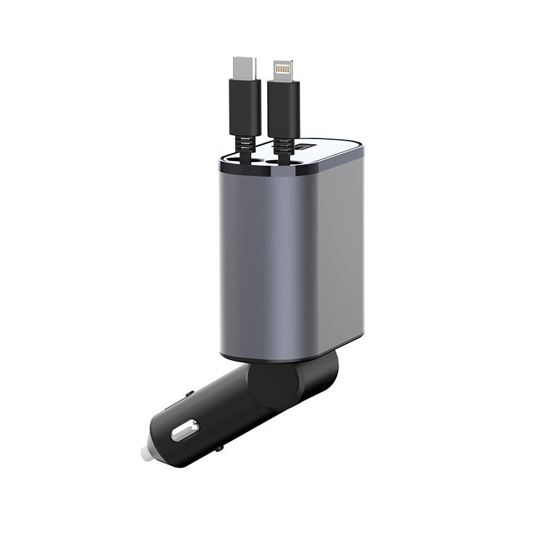 Metal Car Charger 100W Super Fast Charging Car Cigarette Lighter USB And TYPE-C Adapter by Tech-Home Store