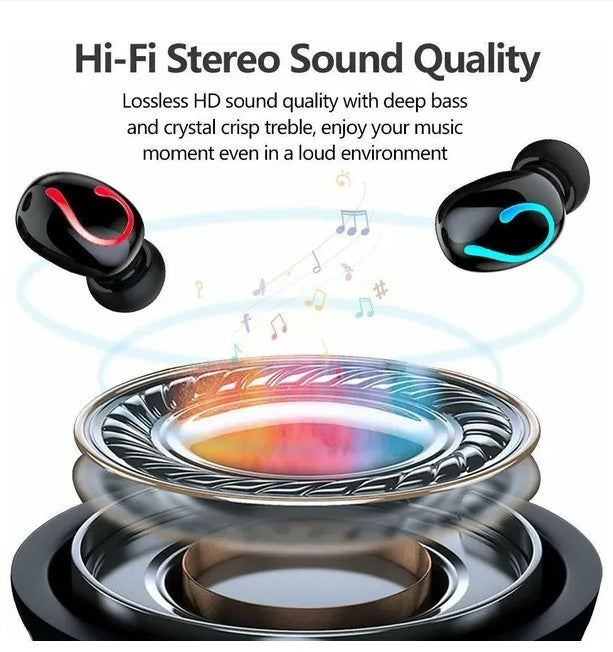 Bluetooth 5.1 Headset TWS Wireless Earphones Mini Earbuds Stereo Headphones IPX7 by Tech-Home Store