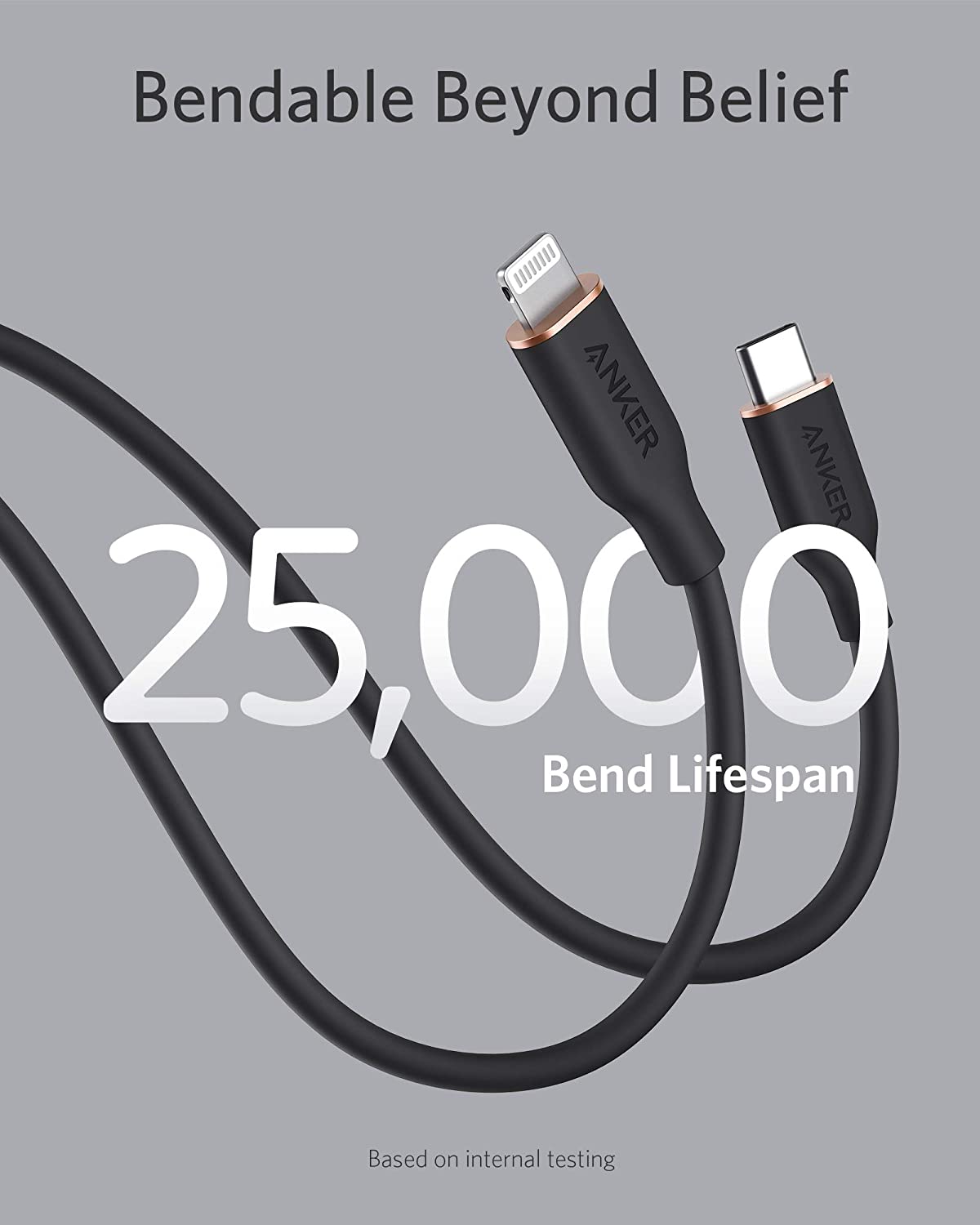 Anker 641 USB-C to Lightning Cable Flow 3 ft Silicone - Soft Silicone Finish for Premium Durability by Anker