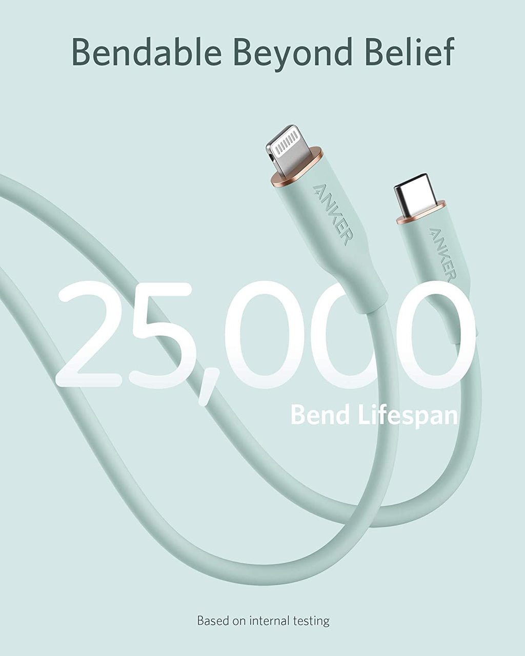 Anker 641 USB-C to Lightning Cable Flow 3 ft Silicone - Soft Silicone Finish for Premium Durability by Anker