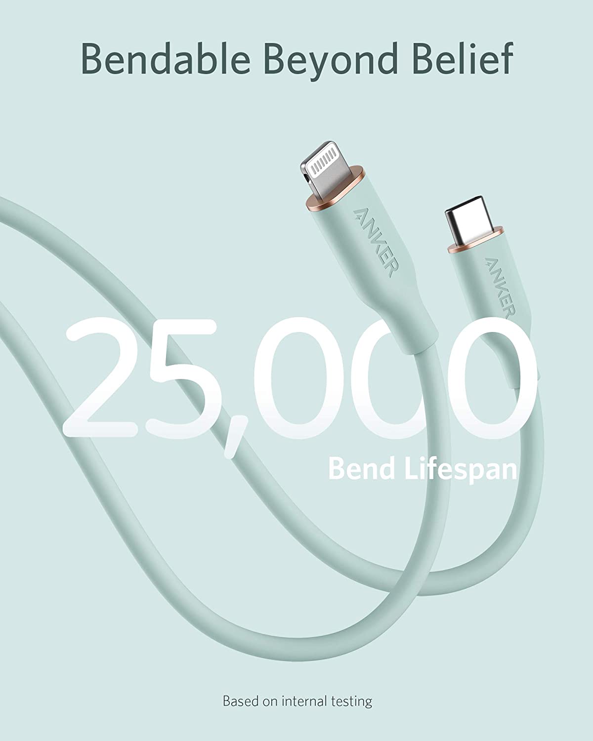 Anker 641 USB-C to Lightning Cable Flow 3 ft Silicone - Soft Silicone Finish for Premium Durability by Anker