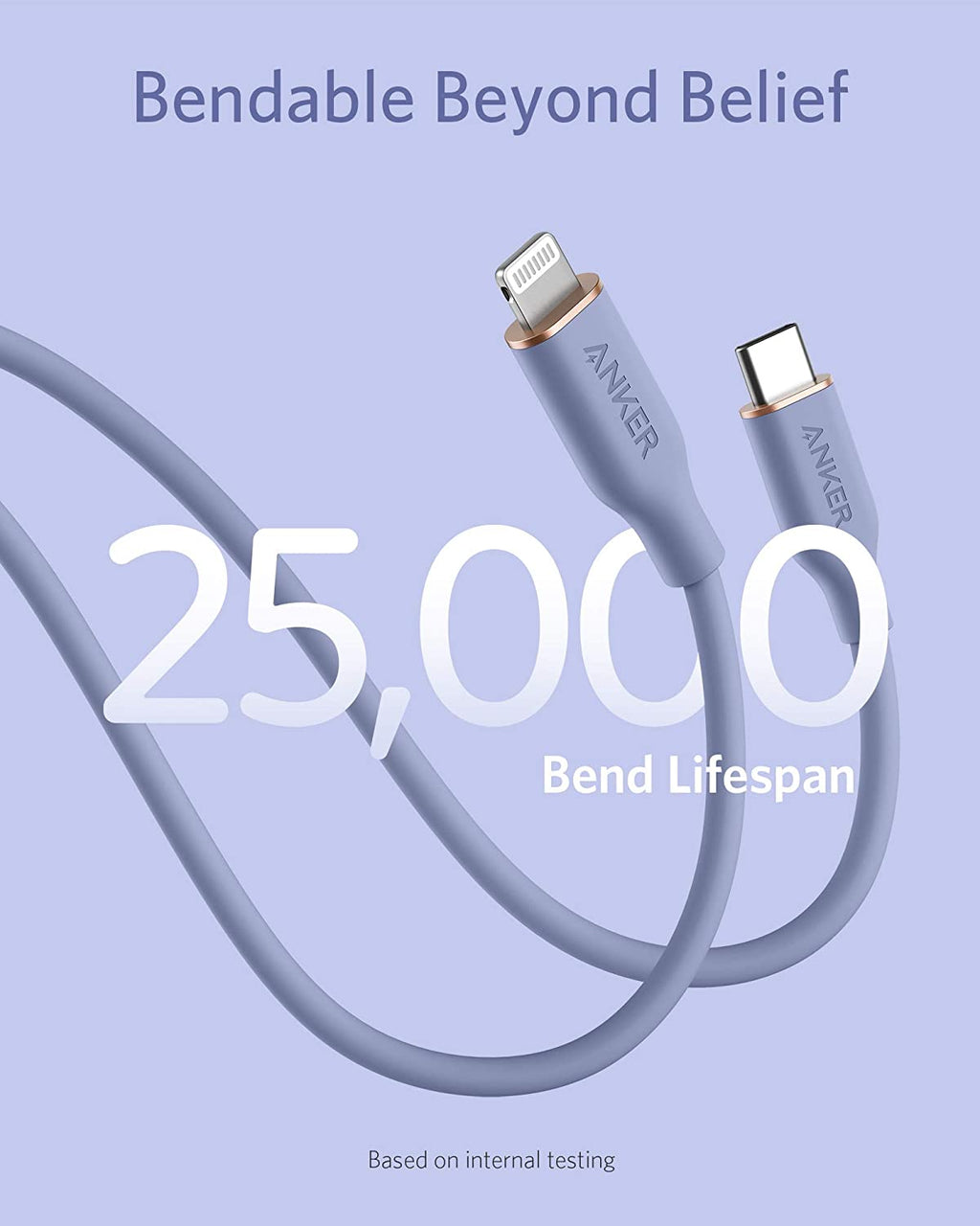 Anker 641 USB-C to Lightning Cable Flow 3 ft Silicone - Soft Silicone Finish for Premium Durability by Anker