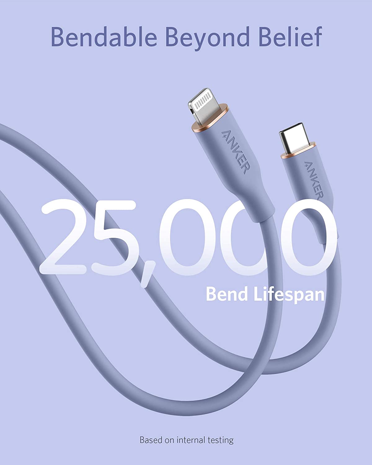 Anker 641 USB-C to Lightning Cable Flow 3 ft Silicone - Soft Silicone Finish for Premium Durability by Anker