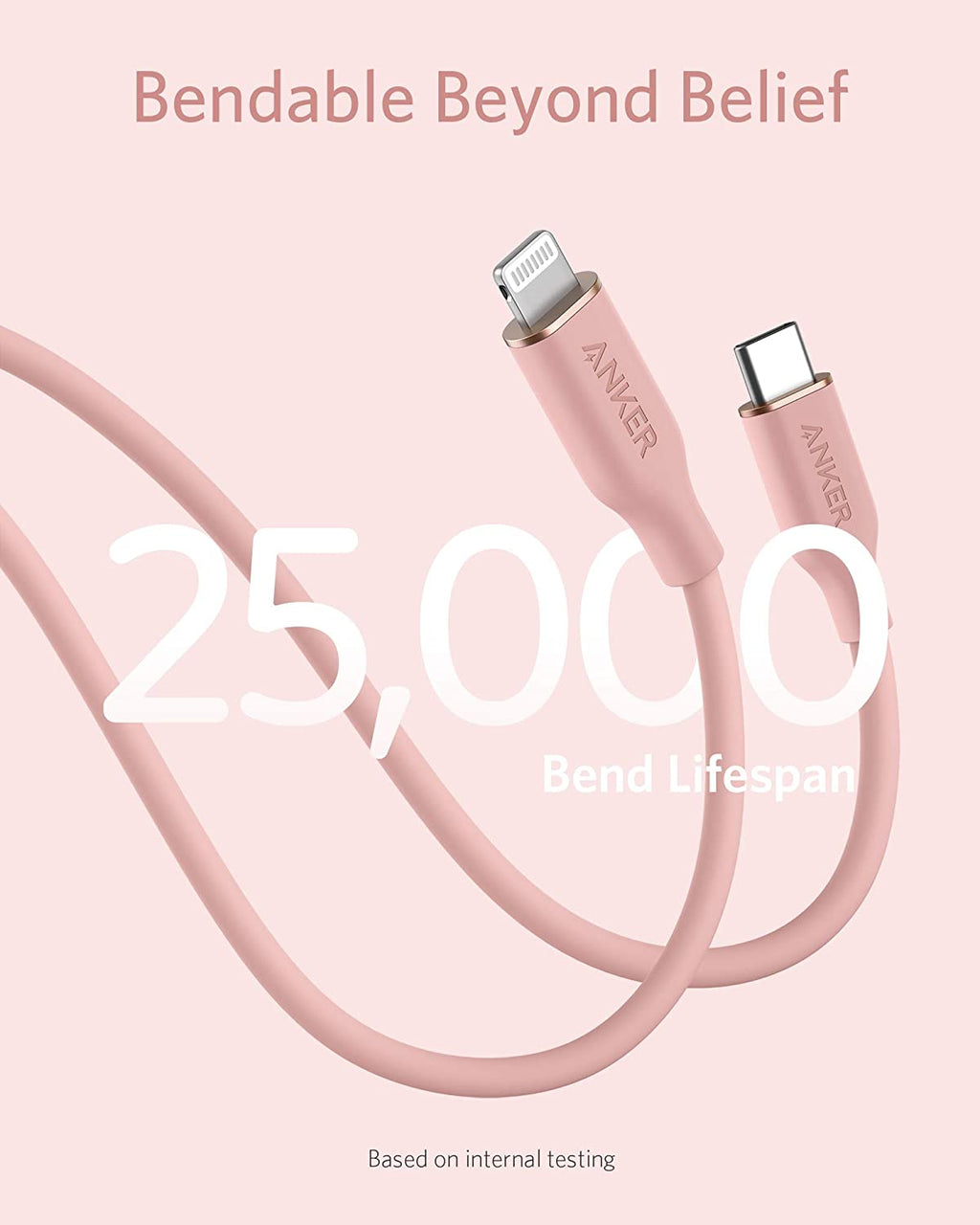 Anker 641 USB-C to Lightning Cable Flow 3 ft Silicone - Soft Silicone Finish for Premium Durability by Anker