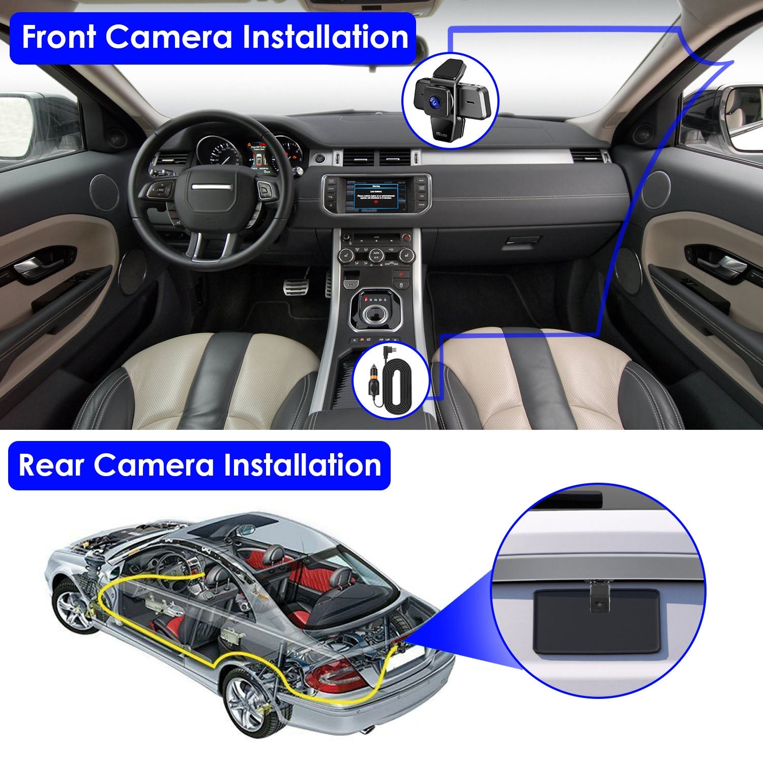1080P FHD 3 Channel WiFi Dash Cam 170 Degree Wide Angle Triple Car Camera With IR Night G Sensor Motion Detection Loop Recording App Control Support 128G Max by Tech-Home Store