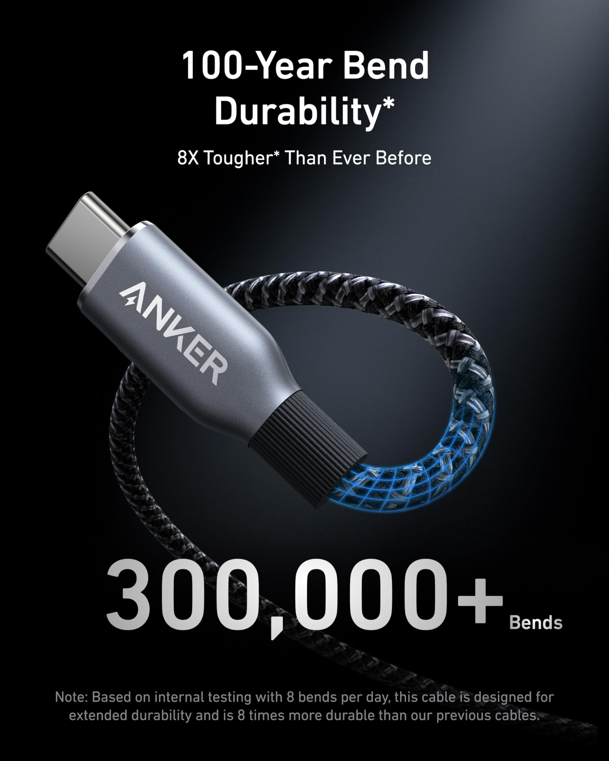 Anker Prime USB-C to USB-C Cable 240W Upcycled-Braided - High-Capacity Power Delivery for Fast Charging by Anker