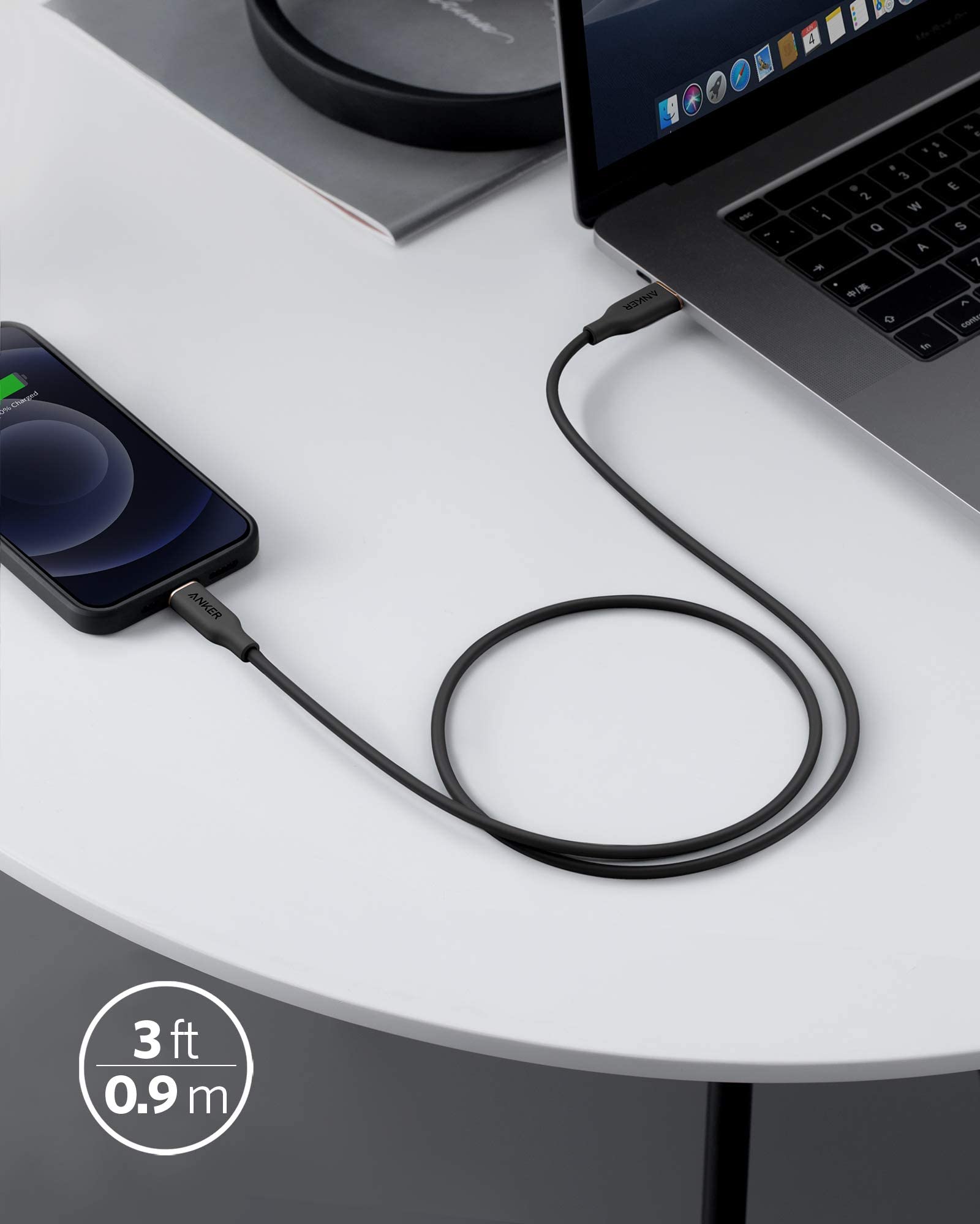 Anker 641 USB-C to Lightning Cable Flow Silicone - Soft Touch Durability and Fast Charging on the Go by Anker