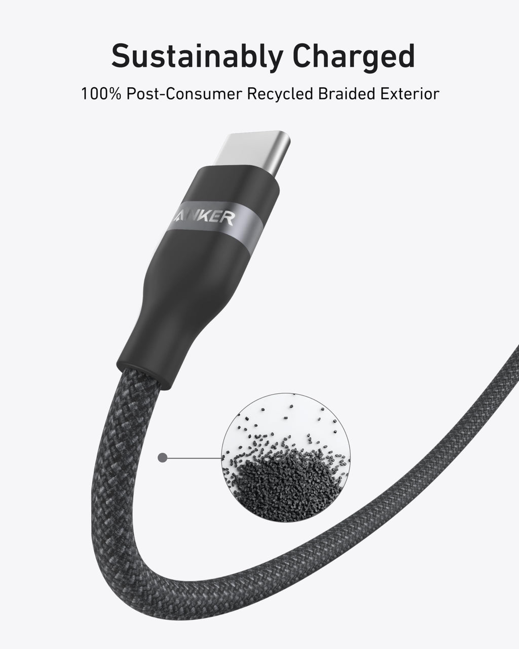 Anker USB-C To USB-C Cable 240W Upcycled Braided - Ultra Fast Charging For Laptops And Phones by Anker