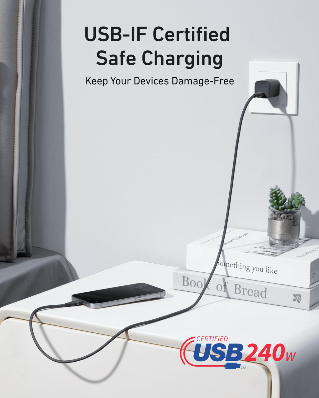 Anker USB-C To USB-C Cable 240W Upcycled Braided - Ultra Fast Charging For Laptops And Phones by Anker