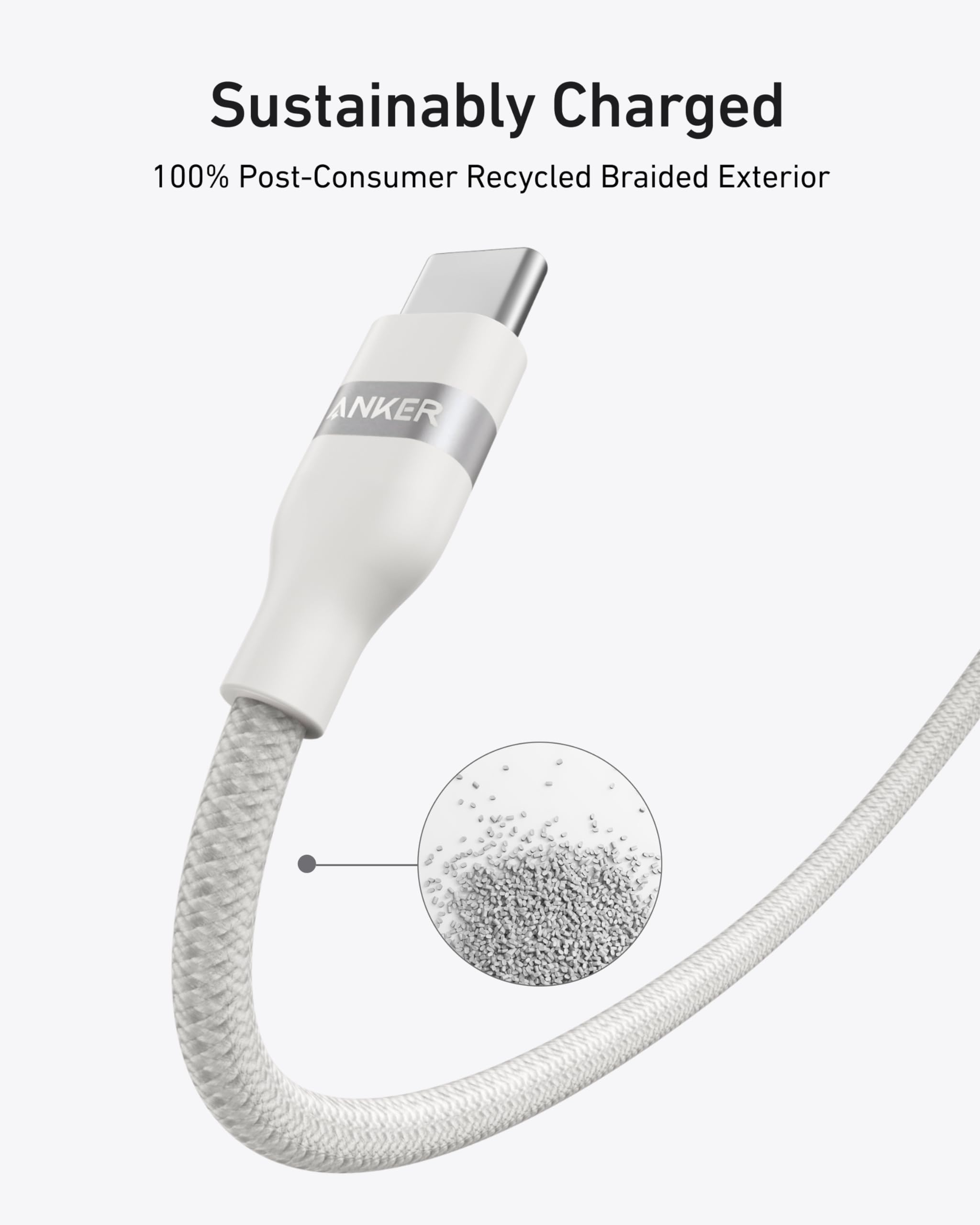 Anker USB-C To USB-C Cable 240W Upcycled Braided - Ultra Fast Charging For Laptops And Phones by Anker