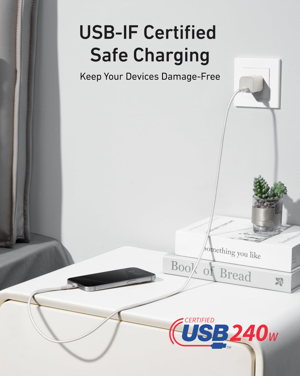 Anker USB-C to USB-C Cable 3 Ft and 6 Ft 240W Upcycled Braided - High Power USB-C Cable for Fast Charging by Anker