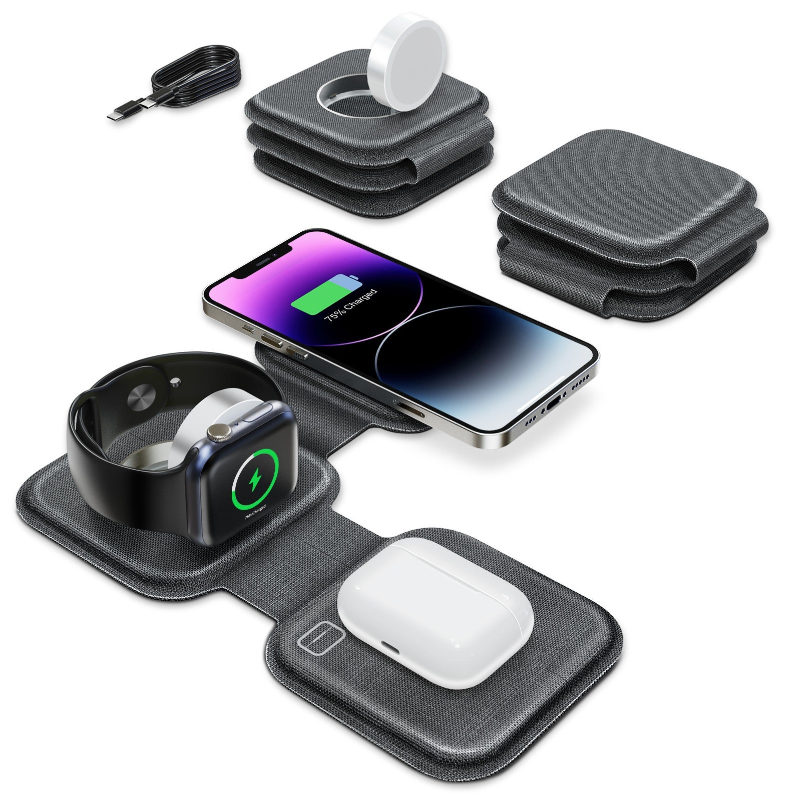 3 in 1 Multi-functional Wireless Charger by ATECH