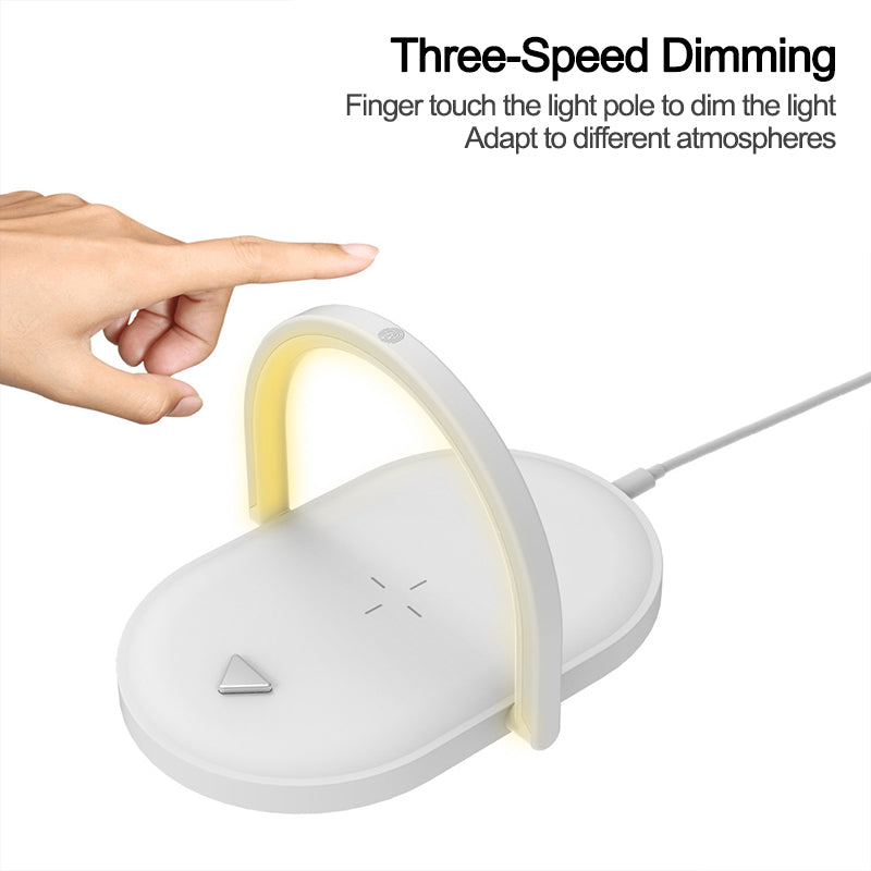 3 In 1 Foldable Wireless Charger Night Light Wireless Charging Station Stonego LED Reading Table Lamp 15W Fast Charging Light by Tech-Home Store