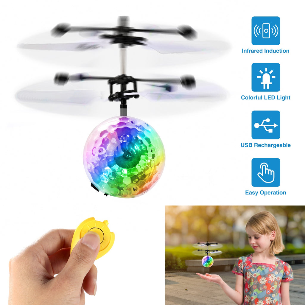 RC Flying Balls Electric Infrared Induction Drone Helicopter Ball LED Light Kids Flying Toy by Tech-Home Store
