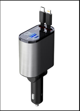Metal Car Charger 100W Super Fast Charging Car Cigarette Lighter USB And TYPE-C Adapter by Tech-Home Store