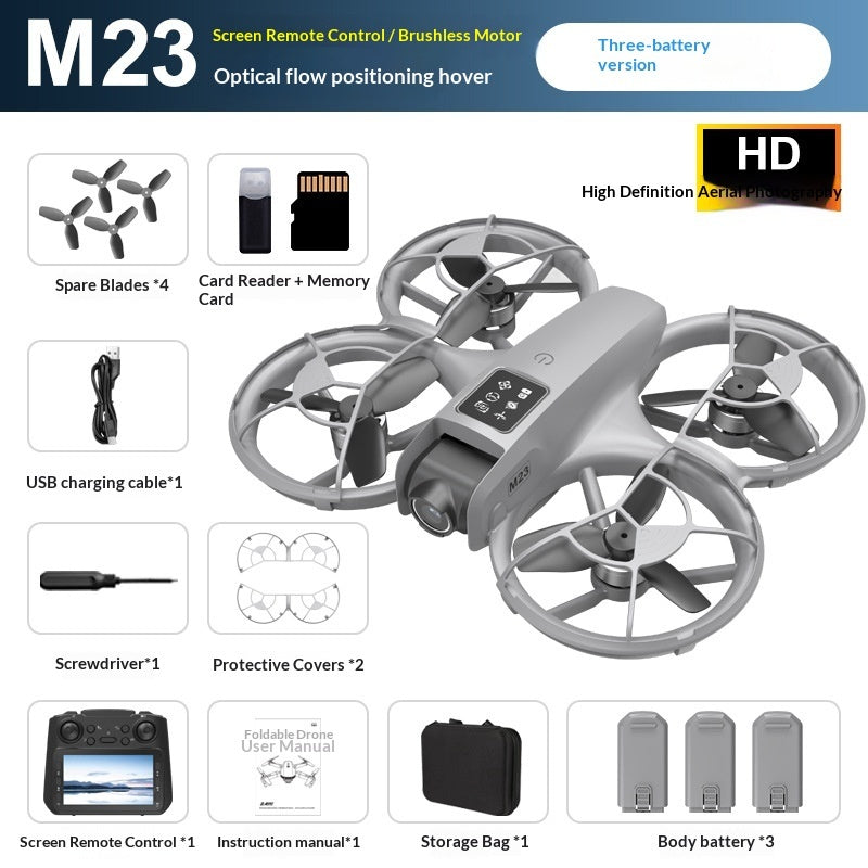 AeroTech M23 Brushless FPV Drone With Screen HD Aerial Photography Compact Quadcopter - 180 Degree HD Camera by Tech-Home Store