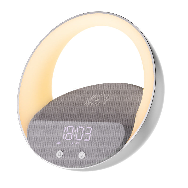 Multifunctional Wireless Charger Clock Wake-up Light Bluetooth Speaker by Tech-Home Store