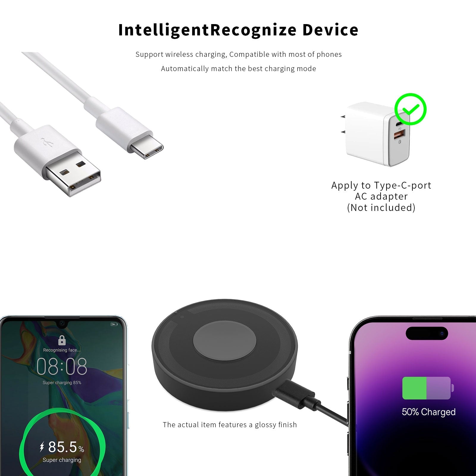 Round Multi-Function Wireless Charger by ATECH