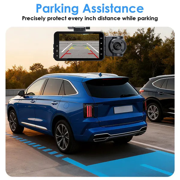 WiFi FHD 1080P 3 Channel Car Dash Cam Front Rear Inside With 32G MMC Card Motion Detection Loop Recording Infrared Night Vision Surveillance Car Camera With App Control by Tech-Home Store