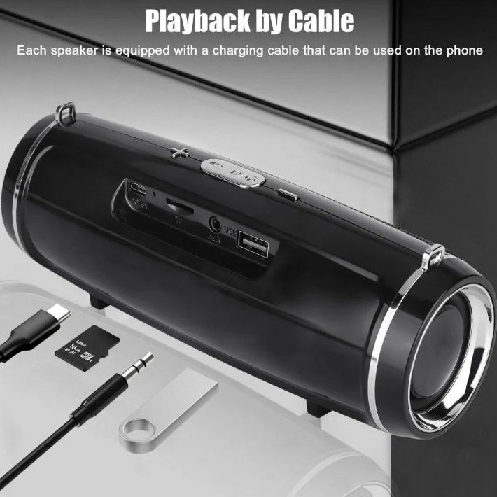 Bluetooth 5.1 Speaker Wireless Waterproof Outdoor Stereo LOUD Bass USBTF Strap by Tech-Home Store