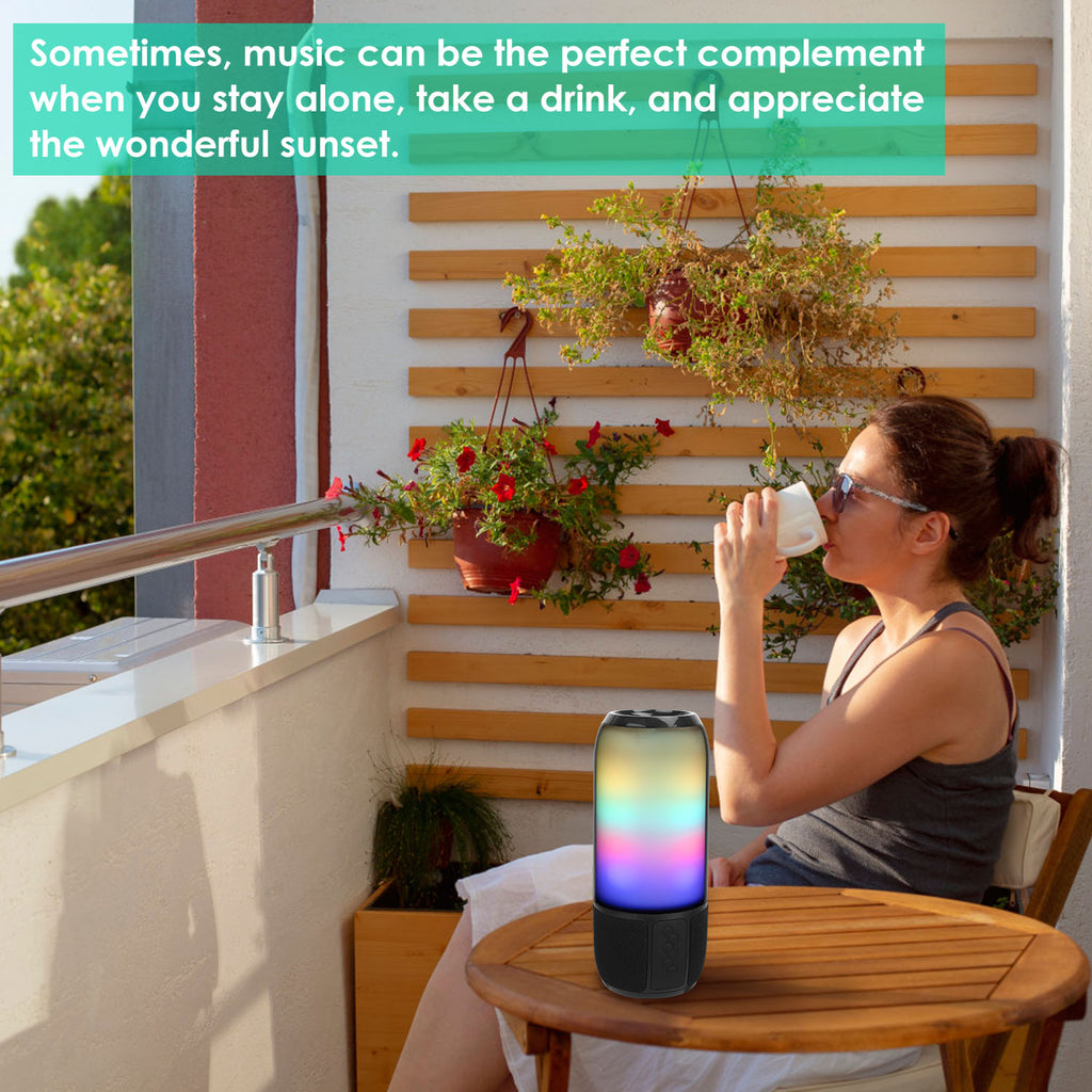 NovaSound Wireless Portable Bluetooth Speaker - 360 Degree Stereo Sound Dual 5W Drivers And 6 Color Changing Lights by Tech-Home Store