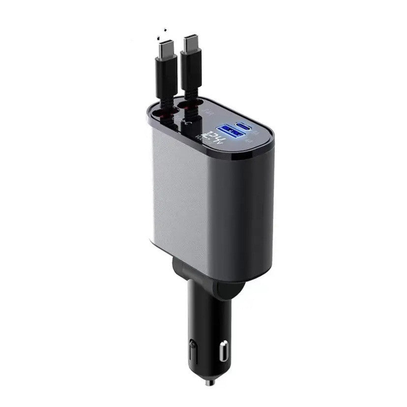 Metal Car Charger 100W Super Fast Charging Car Cigarette Lighter USB And TYPE-C Adapter by Tech-Home Store