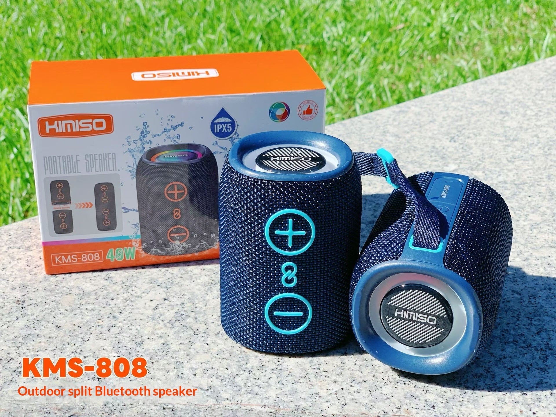 Two-in-one Split-unit Audio System Detachable Cylindrical Bluetooth Speaker With Dazzling Colorful Subwoofer by Tech-Home Store